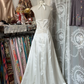 White halter neck satin waist slim fit A-line temperament sexy long skirt ball gown R6194