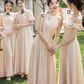 Light pink satin slim fit ball gown, bridesmaid dress R5993