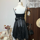 Black suspenders waist slim fit short skirt homecoming dress R4331