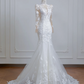 White lace fitted waist, sexy long ball gown/bridal dress R8217