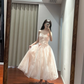 Light pink strapless fitted long ball gown, bridal dress R8849