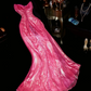 Pink strapless fitted waist elegant fairy long ball gown R6912