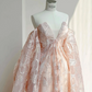 Pink tube top slim waist long skirt, prom dress R5678