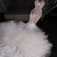 Light pink sleeveless fitted waist bodycon sexy long ball gown, bridal dress R8759