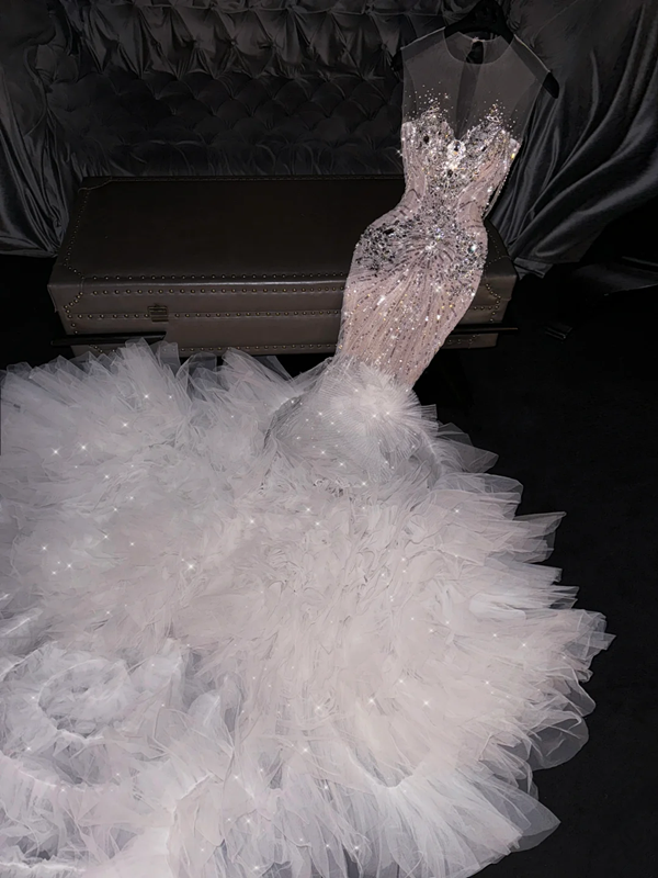 Light pink sleeveless fitted waist bodycon sexy long ball gown, bridal dress R8759