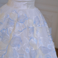 White tube top waist light blue puffy skirt long dress bridal dress R5854