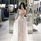 White strapless fitted waist sexy lace long ball gown R7899