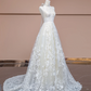 Off-white halter neck fitted waist long lace ball gown, elegant wedding dress R8331
