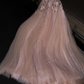 Light pink V-neck fitted long ball gown, bridal dress R8789
