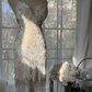 Apricot white halter-neck fitted bodycon short ball gown R7708