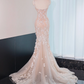 Light pink halter-neck fitted bodycon long ball gown, bridal dress R8999