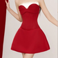 Red tube top waist slim fit A-line princess skirt homecoming dress R4411