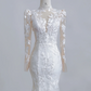 White lace fitted waist, sexy long ball gown/bridal dress R8217