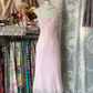 Pink halter-neck fitted midi dress, ball gown R6273