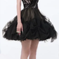 Black halterneck low-cut sexy puffy tulle short skirt homecoming dress R4654