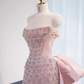 Light pink strapless fitted long ball gown, bridal dress R8969