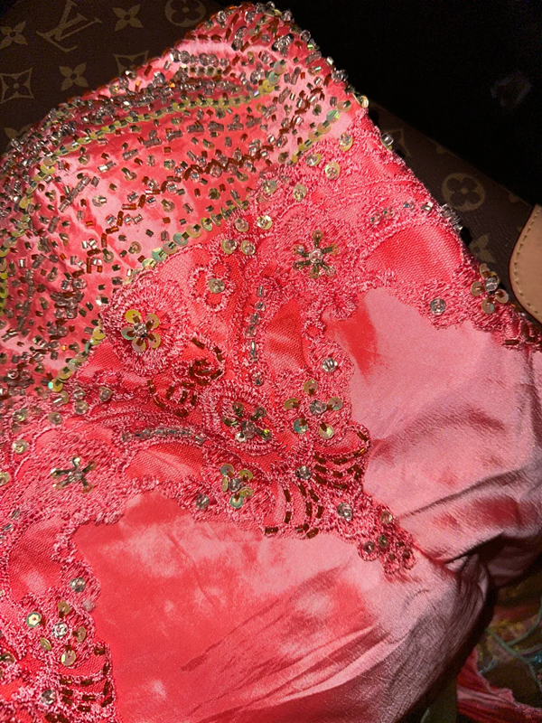 Pink strapless, fitted waist, flared skirt, fairy-like long ball gown R6952