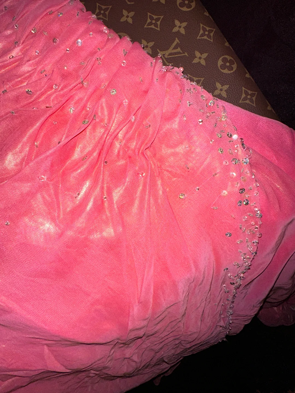 Pink strapless fitted waist elegant fairy long ball gown R6912