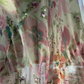 Light pink floral print halter top, fitted waist, irregular hem, long ball gown R7667