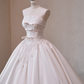 White satin tube top waist slim fit puffy skirt long dress bridal gown R5719