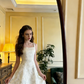 White halter-neck fitted elegant ball gown/bridal dress R8605