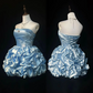 Blue tube top waist cute bud skirt short dress homecoming dress R4900