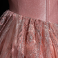 Pink halter chest 3D flower waist slim lace skirt design short skirt homecoming dress R4940