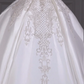 White halterneck sequined waist slim fit puffy skirt long bridal dress R5760
