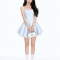 Light blue suspender waist slim fit A-line princess skirt homecoming dress R5283