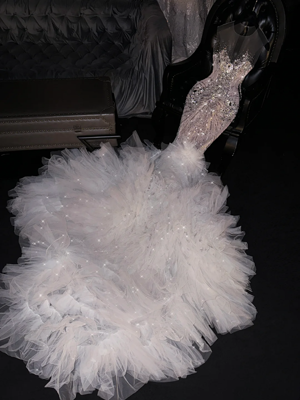 Light pink sleeveless fitted waist bodycon sexy long ball gown, bridal dress R8759