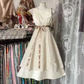 Light apricot sleeveless high-waisted midi ball gown R7471