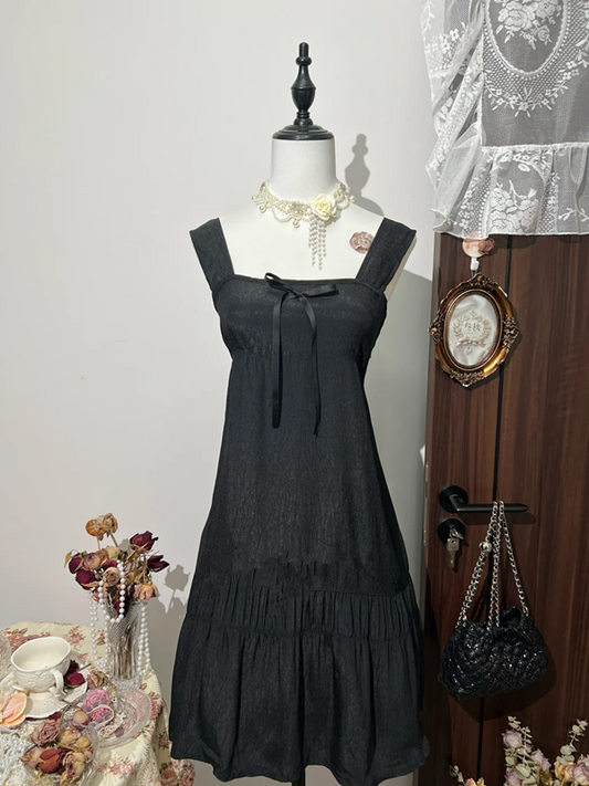 Black suspenders slim waist A-line cute sexy short skirt homecoming dress R4291
