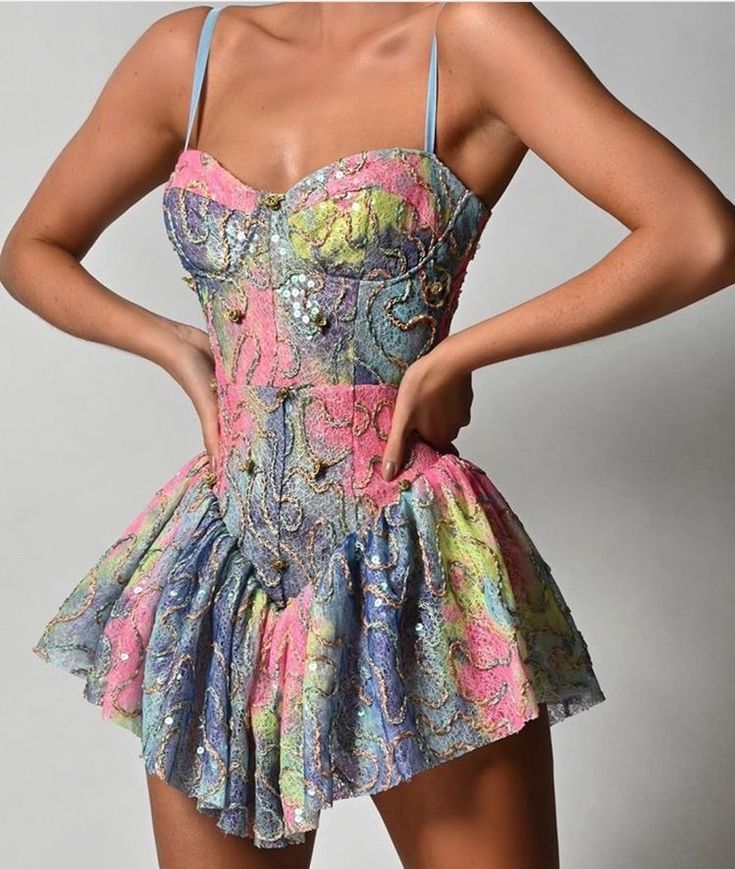 Silver Color Sequined Strap Sexy Waist Short Skirt Homecoming Dress R2833