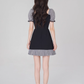 Women's summer square neck high waist straight skirt summer fungus plaid short skirt R4500