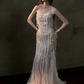 French Chic Sequin Beaded Mermaid Strapless Bodycon Maxi Prom Dress Evening Dress RS412