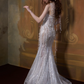 French Chic Sequin Beaded Mermaid Strapless Bodycon Maxi Prom Dress Evening Dress RS412