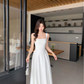Red square neck suspender dress niche high-end a-line long dress certificate dress R1478