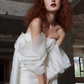 French white simple temperament banquet party short dress skirt homecoming dress R2975