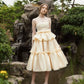 Apricot tube top waist sexy cake skirt long dress homecoming dress R3481