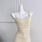 Bright silk knitted sexy hollow long skirt hip-wrapped fine glitter suspender dress for women R0286