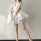 Elegant White A-Line Halter Satin Mini Evening Dress Homecoming Dress RS392
