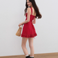 Heavy French romantic vacation suspender dress French temperament design short skirt R3326