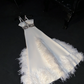 White halter-neck, fitted A-line long ball gown/bridal dress R8790