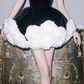 Black tube top waist high-end elegant three-dimensional flower skirt temperament short skirt homecoming dress R4694