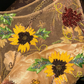 Gold sleeveless fitted sunflower floral long ball gown R6913