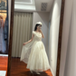 White fitted long ball gown/bridal dress R8850