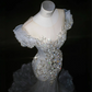 Light blue one-shoulder diamond waist-hugging hip-wrapped fishtail sexy long skirt, prom dress R5643
