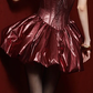 Dark red high-end tube top waist slimming flower bud skirt short skirt homecoming dress R4735