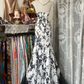 White tube top printed slim waist fishtail maxi ball gown R6154