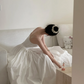 White spaghetti strap, waist-cinched, slim-fit, full-skirted long elegant prom dress R7979